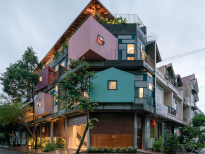 Architects extend Ba Ria-Vung Tau house over street to add space