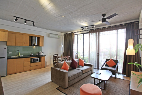 High quality apartment with balcony, modern furniture, natural light