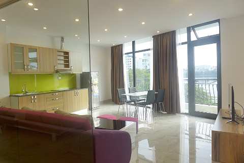 Compact, single bedroom, balcony apartment with Truc Bach lakeview