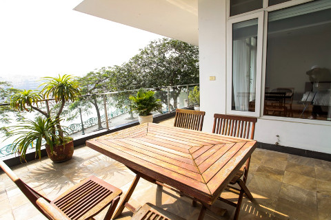 Spacious 3 bedroom apartment with beautiful lake view balcony at Quang An str