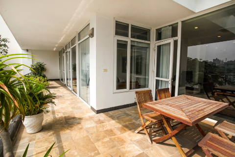 Spacious 3 bedroom apartment with beautiful lake view balcony at Quang An str