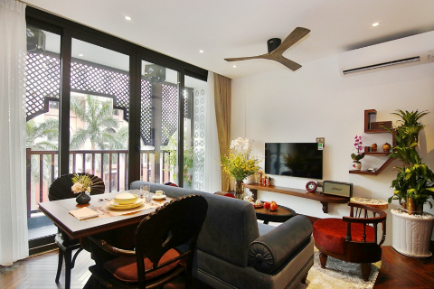 Unique design 1 bedroom apartment for rent in Hoan Kiem dist, with balcony