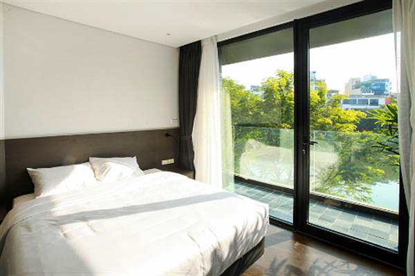 Super nice view 1 bedroom apartment at Truc Bach, lake view with long balcony