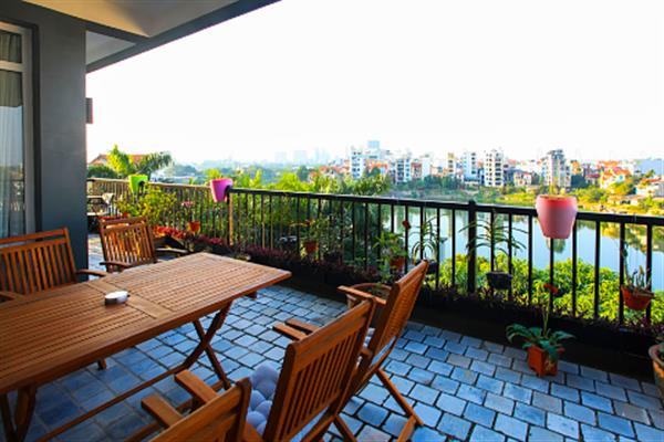 Luxury apartment with 4 bedroom for rent in Tay Ho district, marvelous balcony