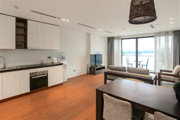 Beautiful  Lakeview Apartment 2 bedroom fully modern furnitures in Yen Phu Village for rent.