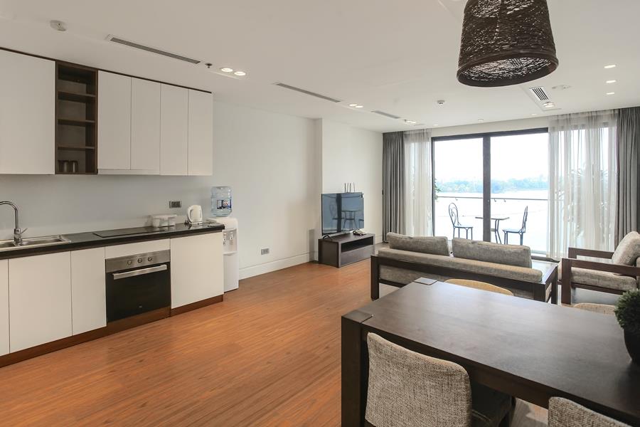 Beautiful  Lakeview Apartment 2 bedroom fully modern furnitures in Yen Phu Village for rent.