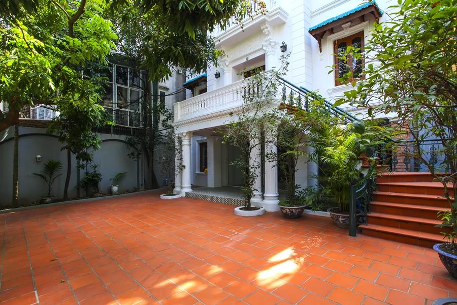 Charming villa with large front yard & big terrace in To Ngoc Van for rent. No furniture