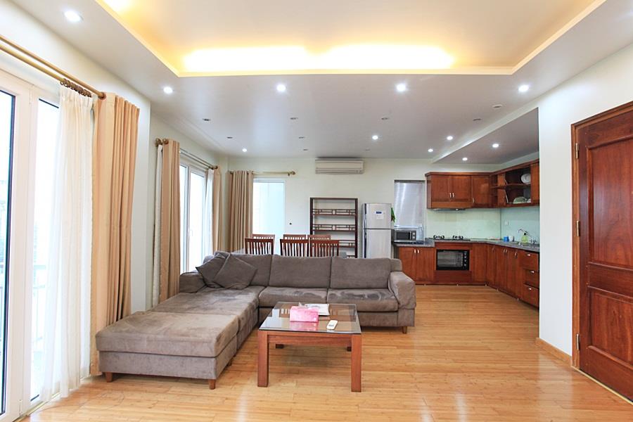 Large 1 bedroom apartment for rent in Yen Phu village, nice balcony & lake view