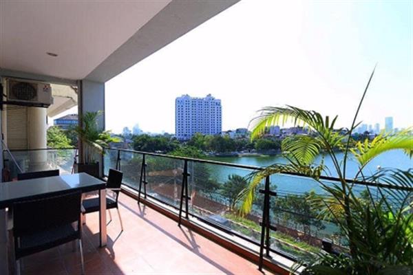 Lakeview Luxury apartment for rental with Large balcony in Xuan Dieu, Tay Ho.