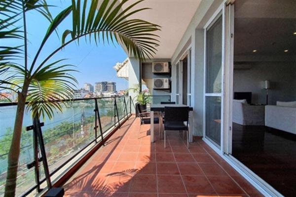 Lakeview Luxury apartment for rental with Large balcony in Xuan Dieu, Tay Ho.