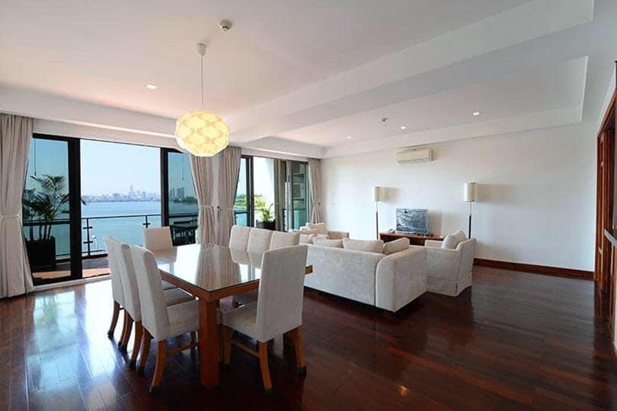 Lakeview Luxury apartment for rental with Large balcony in Xuan Dieu, Tay Ho.