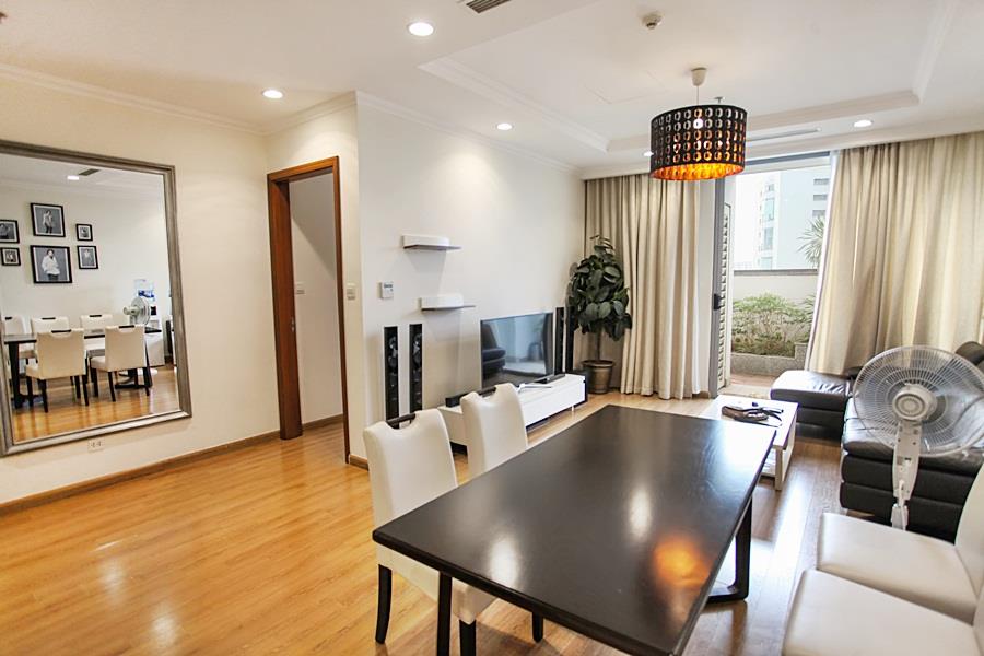 High floor 2 bedroom apartment with garden balcony for rent in Vinhomes Nguyen Chi Thanh