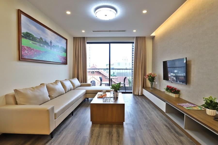 Beautiful balcony 02 bedroom apartment on Tay Ho Road with modern style, bathtub