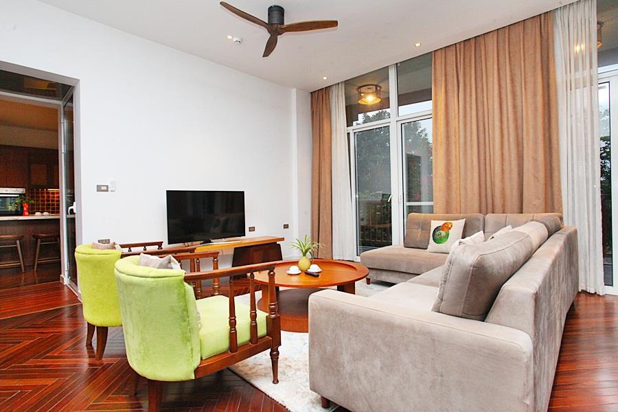 Peaceful 4-bedroom apartment for rent in Xom Chua, Tay Ho with green view