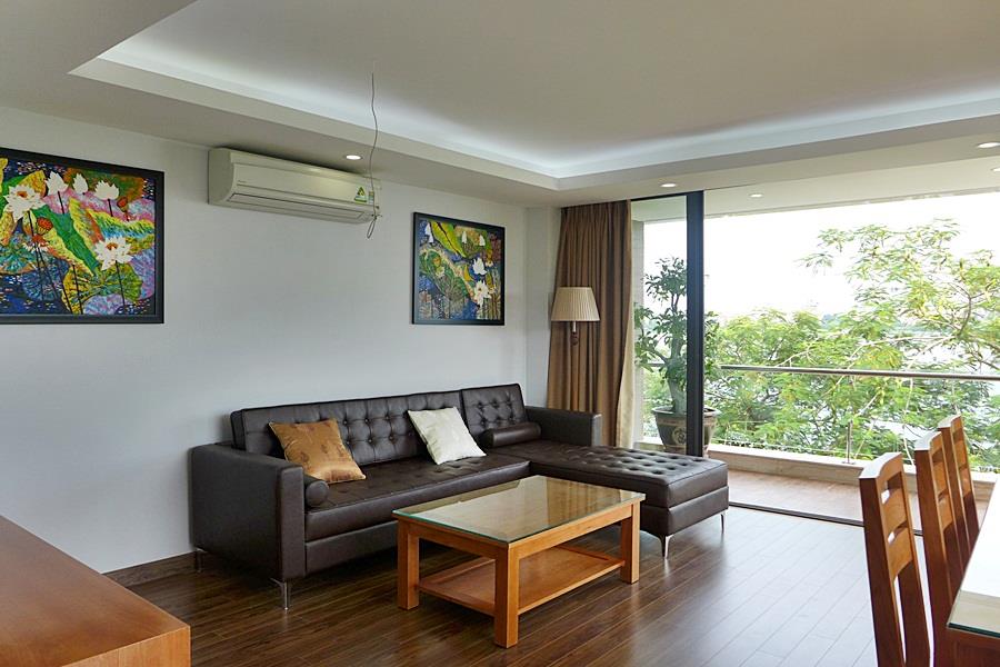 Beautiful lake view apartment for rent in Nhat Chieu Street, 2 bedrooms