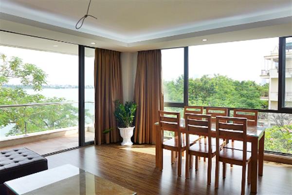 Beautiful lake view apartment for rent in Nhat Chieu Street, 2 bedrooms