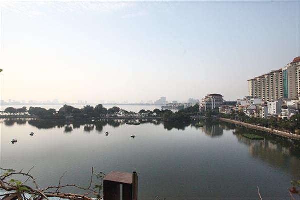 Awesome lake view 2 bedroom apartment on Tran Vu Street, Truc Bach area.