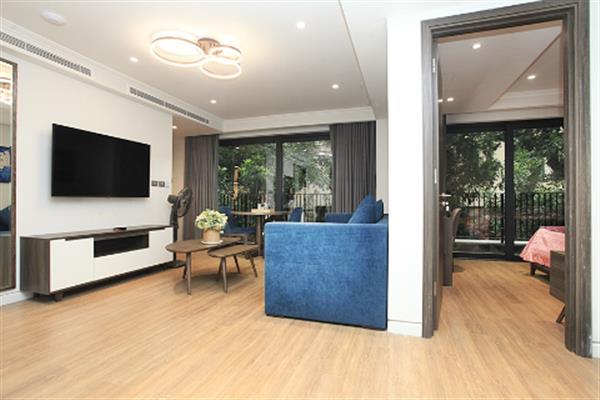 Street view & Balcony 02 bedroom apartment to rent in Truc Bach, Ba Dinh, Gym