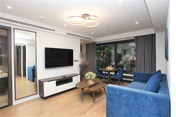 Street view & Balcony 02 bedroom apartment to rent in Truc Bach, Ba Dinh, Gym