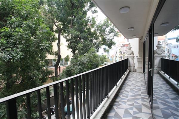 Street view & Balcony 02 bedroom apartment to rent in Truc Bach, Ba Dinh, Gym