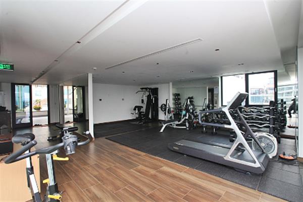 Street view & Balcony 02 bedroom apartment to rent in Truc Bach, Ba Dinh, Gym