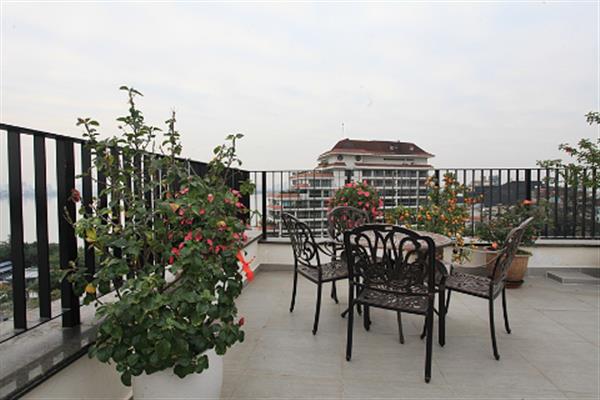 Street view & Balcony 02 bedroom apartment to rent in Truc Bach, Ba Dinh, Gym