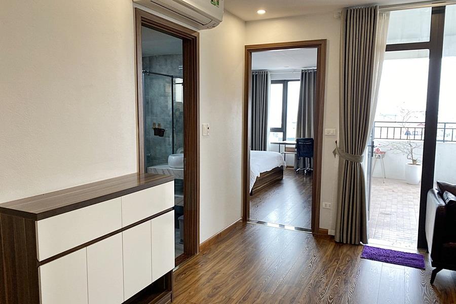 Big balcony on top floor apartment on Xuan La street for rent, full furniture