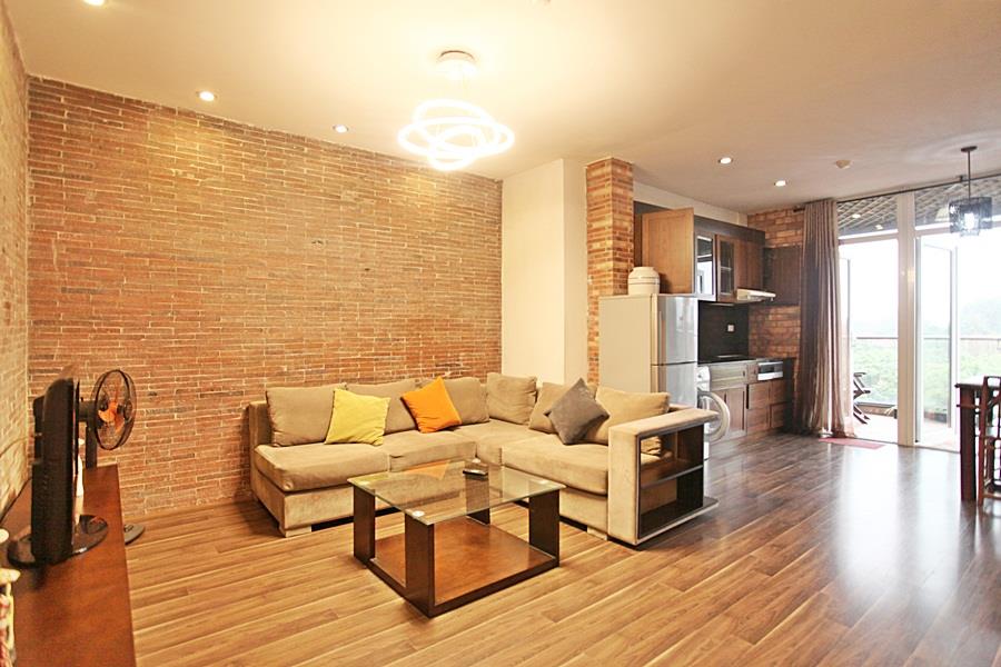 Elegant, modern and classy apartment with brick walls and large balcony in Dang Thai Mai street