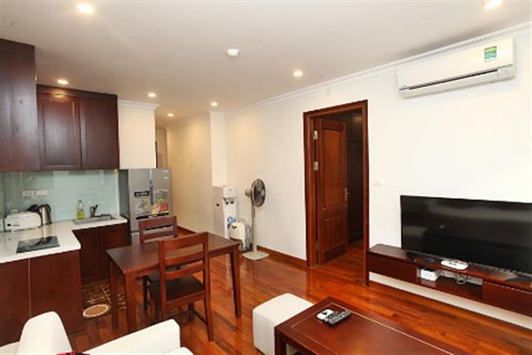High floor 1 bedroom furnished apartment for rent at Kim Ma Thuong Rd, Ba Dinh, Hanoi