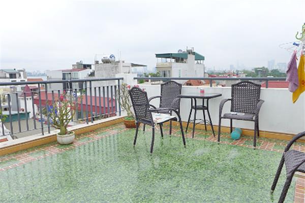 Bright studio apartment for rent in Tay Ho, high floor, lake view & spacious balcony