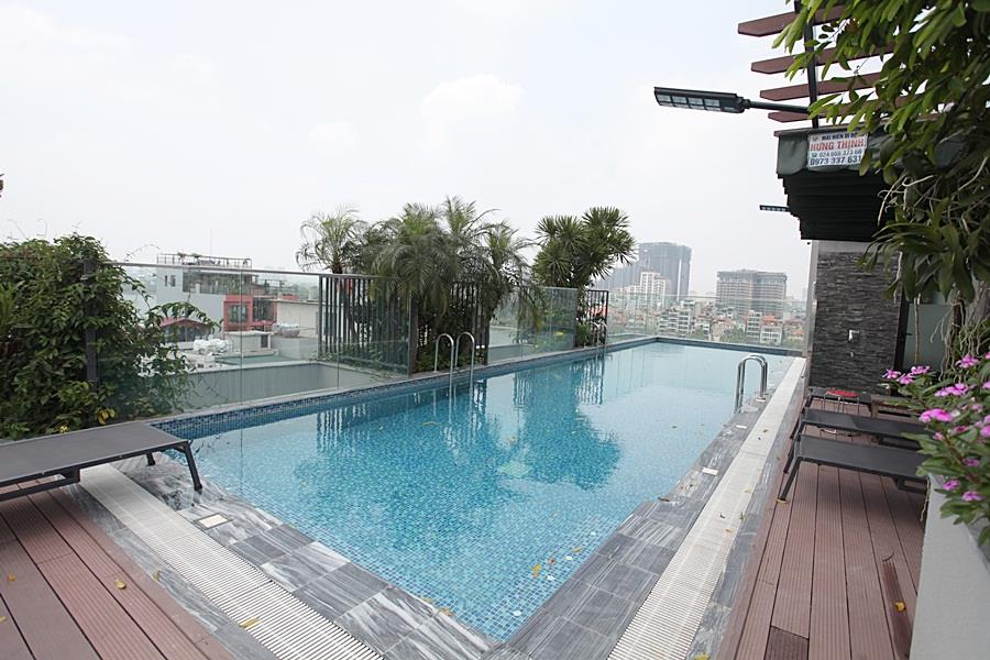 Wonderful swimming pool on rooftop 02 bedroom apartment for rent on Tu Hoa street.