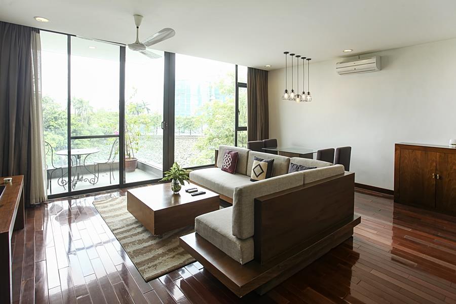 Lake view 2-bedroom apartment on Quang Khanh street, fully furnished