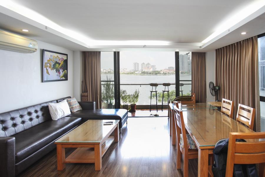 Westlake view 02 bedroom apartment for rent in Nhat Chieu, near Water Park, balcony