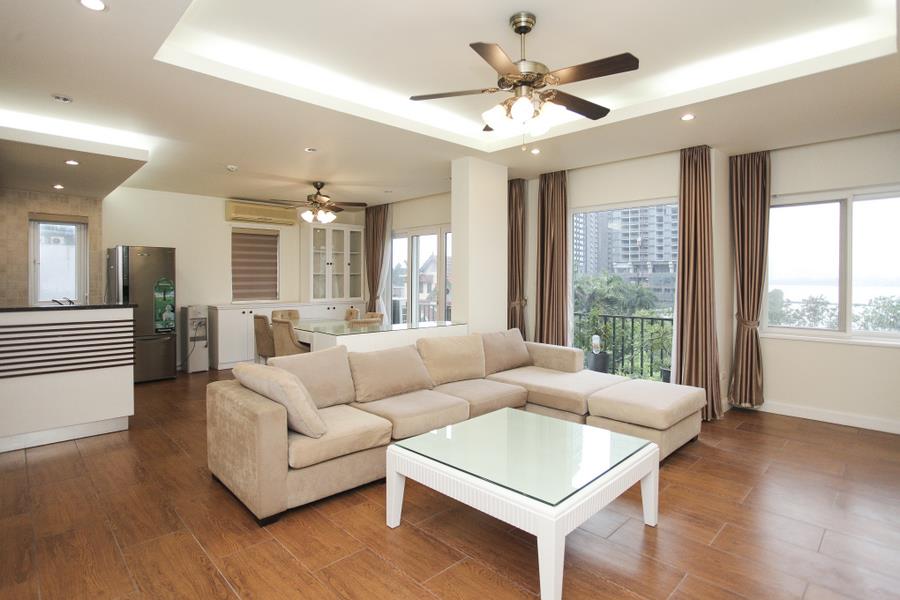 Bright and airy 02 bedroom apartment on To Ngoc Van street, large balcony over view to westlake