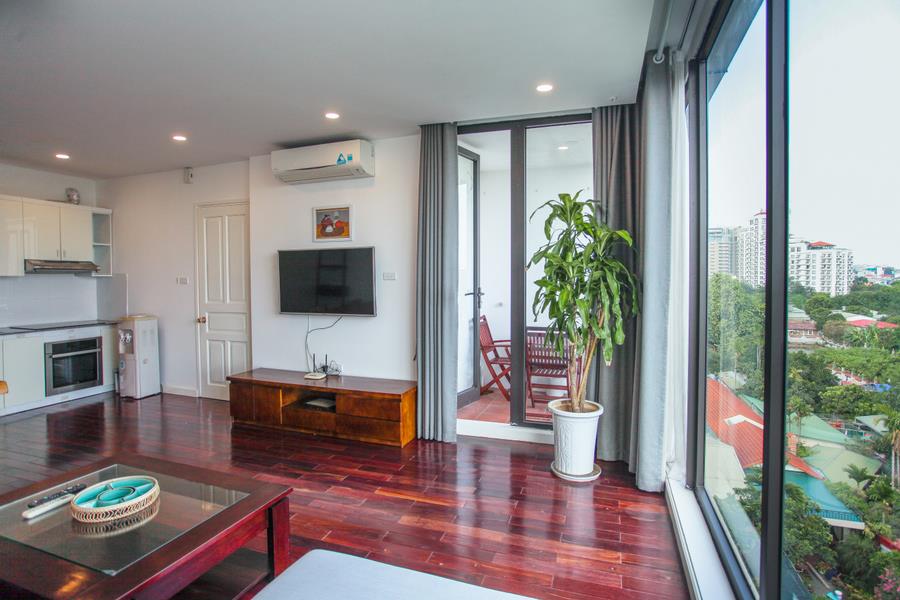 Charming 2 bedrooms serivced apartment for rent in Xom Chua, top floor