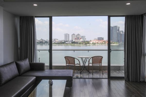 Beautiful 02 bedroom apartment with West Lake view: balcony, modern in Nhat Chieu street