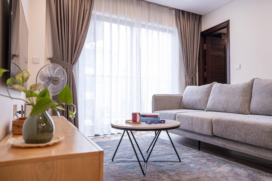 Modern 2 bedroom apartment for rent in Van Phuc Rd, Ba Dinh, Hanoi city view