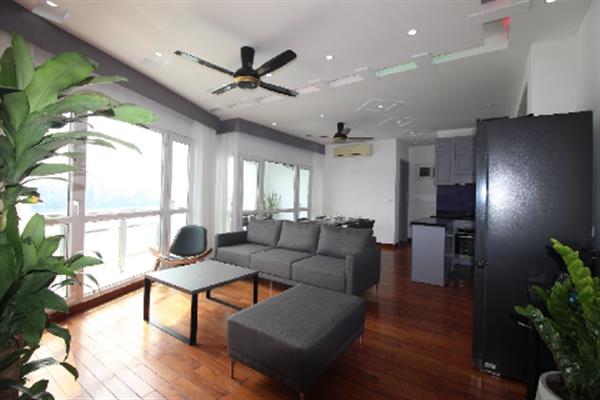 Amazing West Lake view 3-bedroom apartment for rent on Quang An street