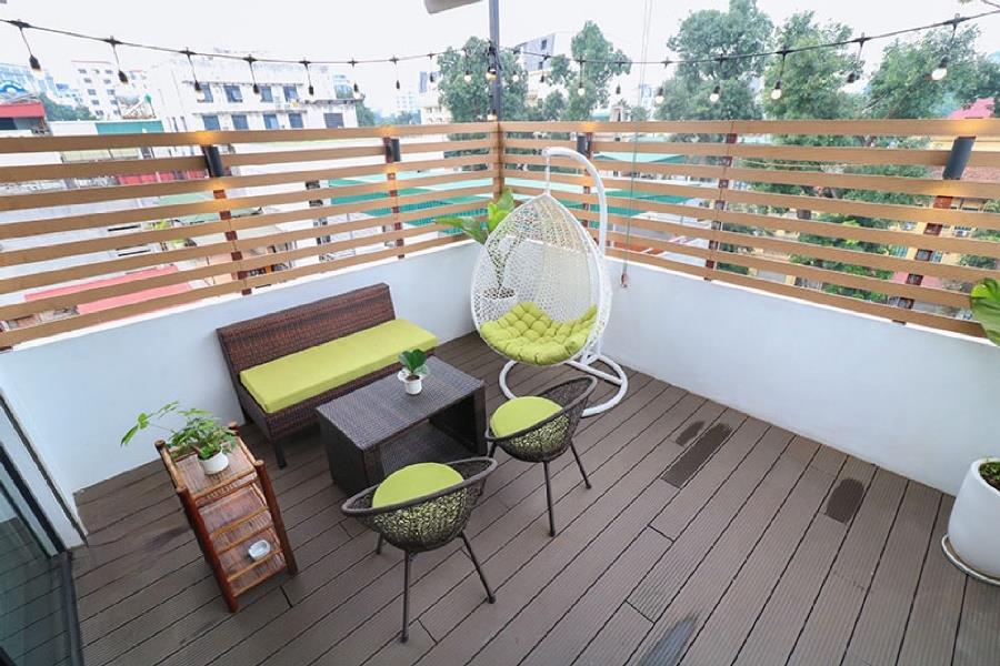 Large balcony 2 bedroom apartment for rent in Dang Thai Than, Hoan Kiem, Hanoi