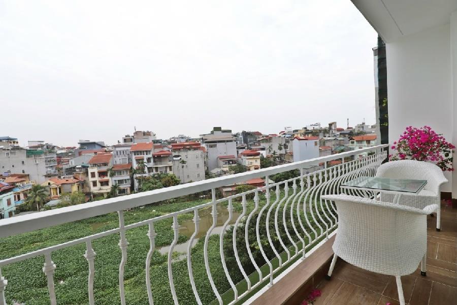 Open view 2 bedroom apartment with nice balcony on Xuan Dieu street, modern furniture