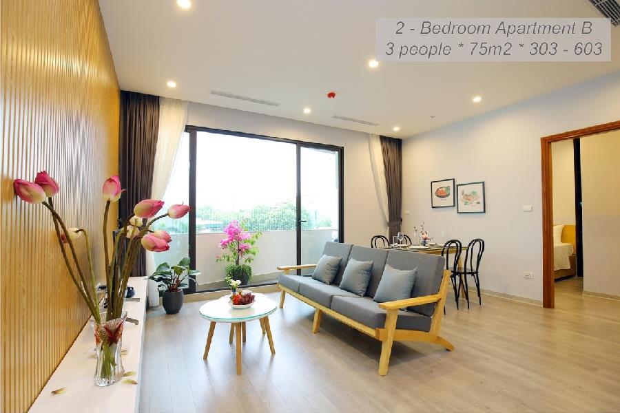 Bright & modern 2 bedroom apartment to rent on Hoang Hoa Tham street, Ba Dinh dist
