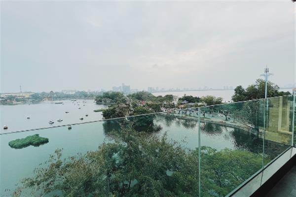 Brand new & Modern 2-bedroom duplex apartment with lake view in Truc Bach