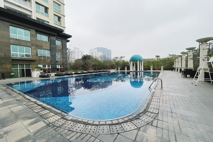 Stunning 4-bedroom apartment for rent, furnished, swimming pool at P1 Ciputra Hanoi.
