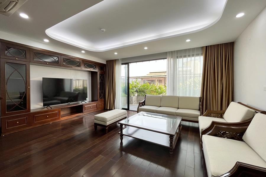 High floor elegant 3-bedroom apartment with open city view on To Ngoc Van street.