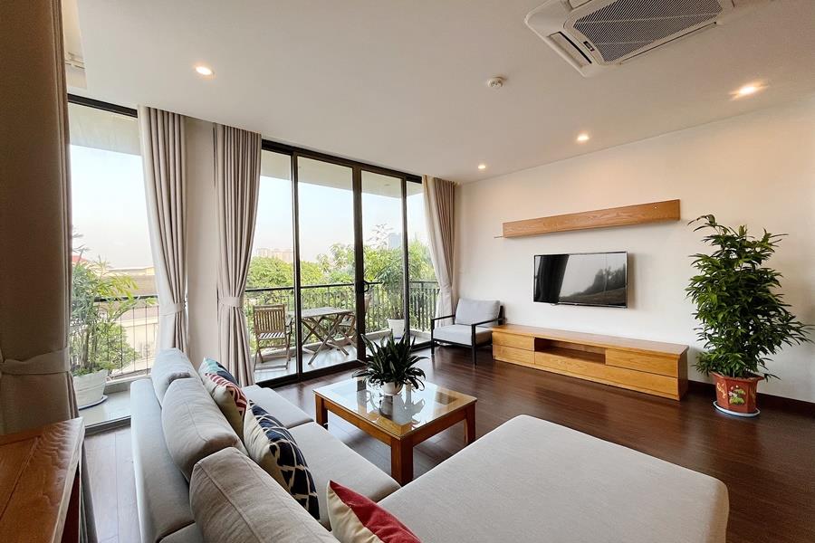Bright and airy 02 bedroom and 01 office for rent in Tay Ho, large balcony