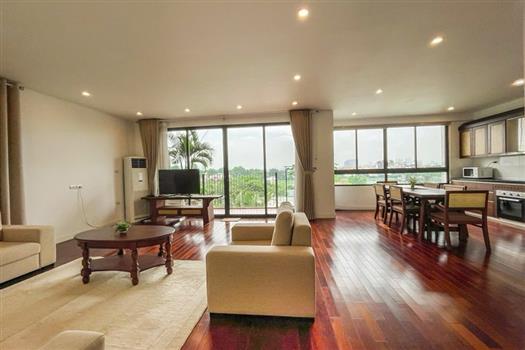 Spacious 3 bedroom apartment with large balcony & lake view for rent in Tay Ho