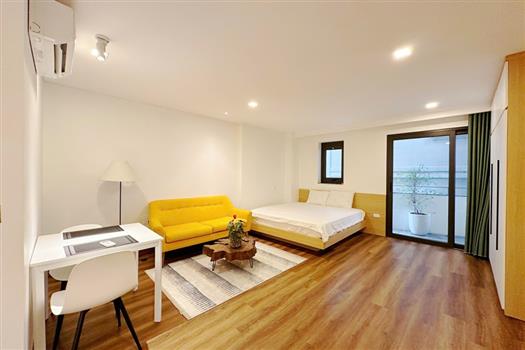 Studio apartment with large balcony on Xuan Dieu street