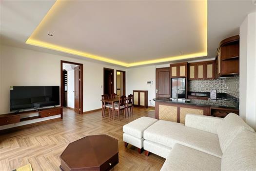 Magnificent 2 bedroom apartment with wooden furnishings in Tay Ho