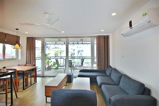 Wooden style 2 bedroom apartment with large balcony on Dang Thai Mai str
