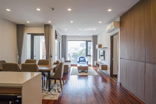 Magnificent apartment with wooden style furnished and city view in Tay Ho